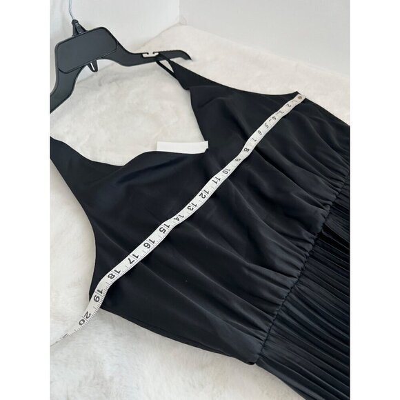 New AllSaints Size L Curtis satin tie dye pleated midi dress *No Sweater Top* - Picture 6 of 13